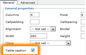 You must select the option to have table captions in order to add them.