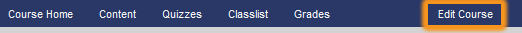 edit course hyperlink in navigation bar